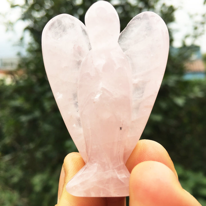 Engel, 5,5 cm rosenkvarts